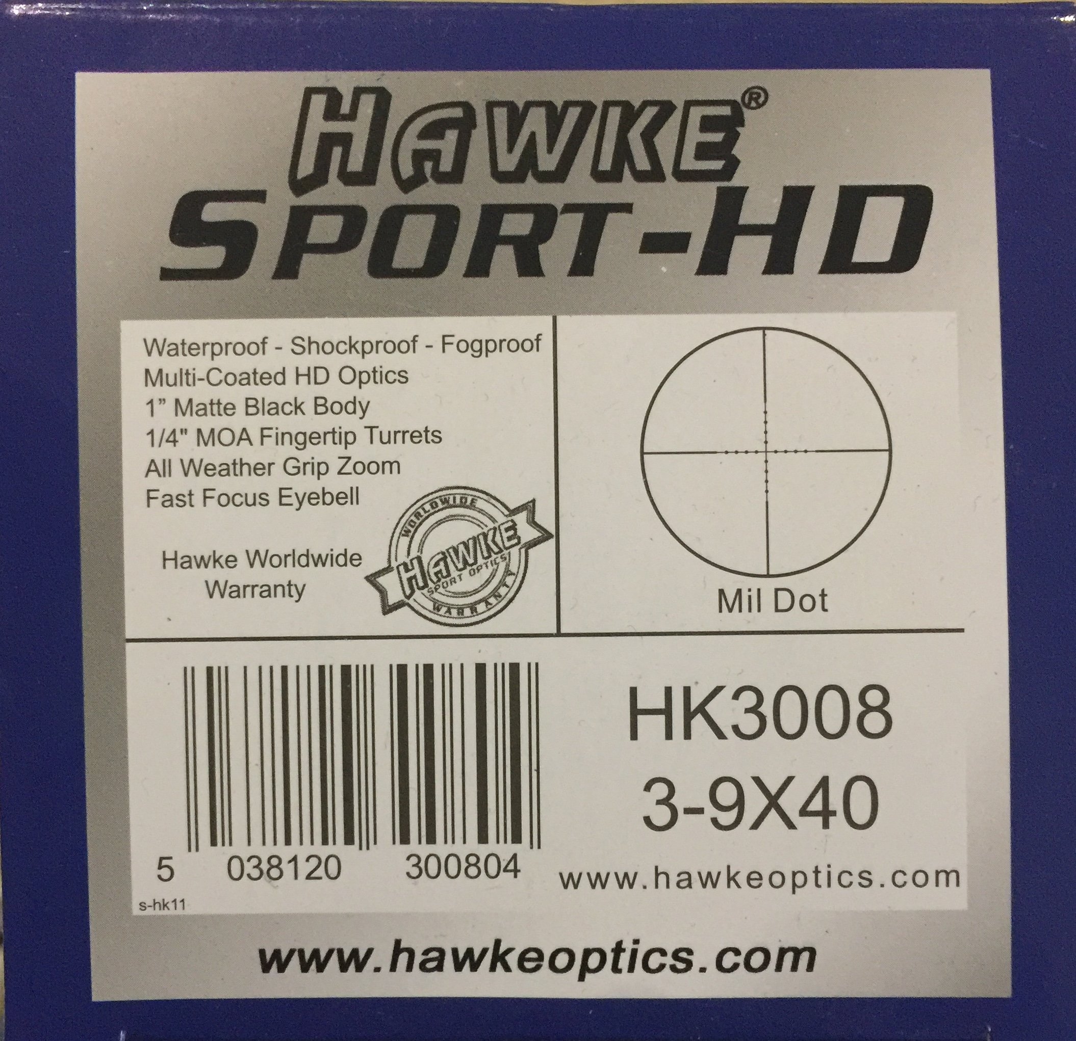 Hawke Sport 3-9x40 Scope Mildot