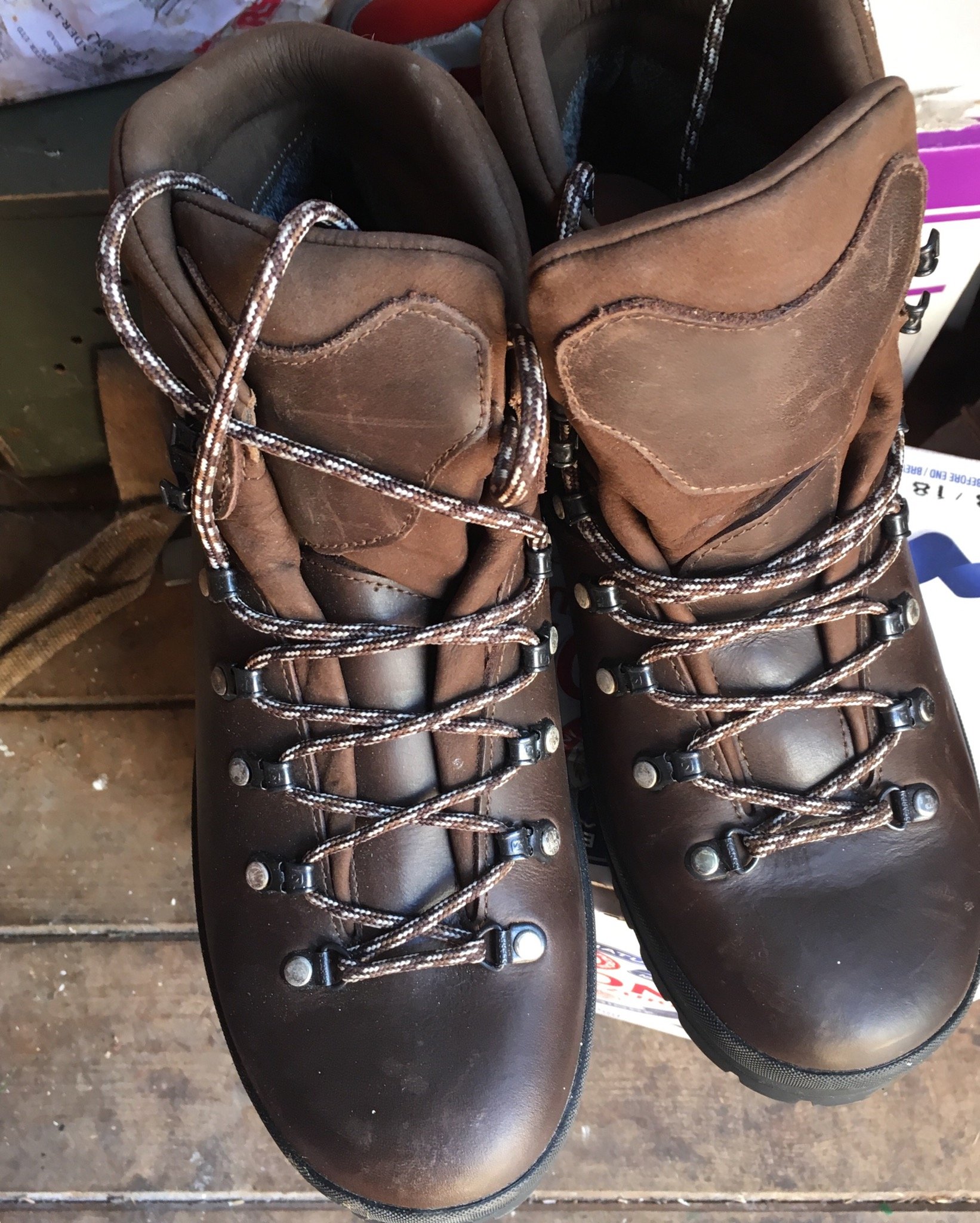 Hunter shoes and Scarpa boots