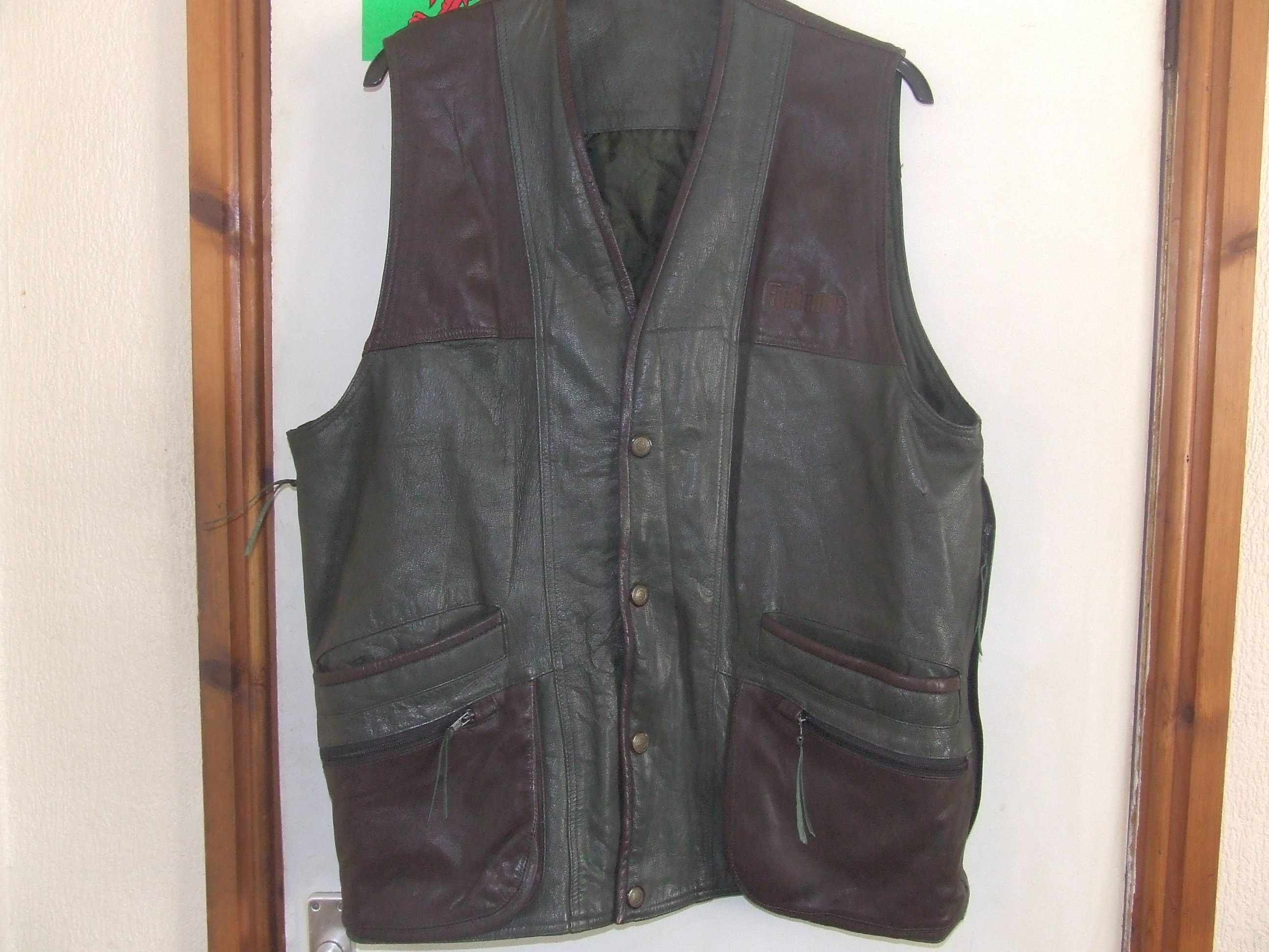 Fjallmans leather shooting waistcoat,size XL