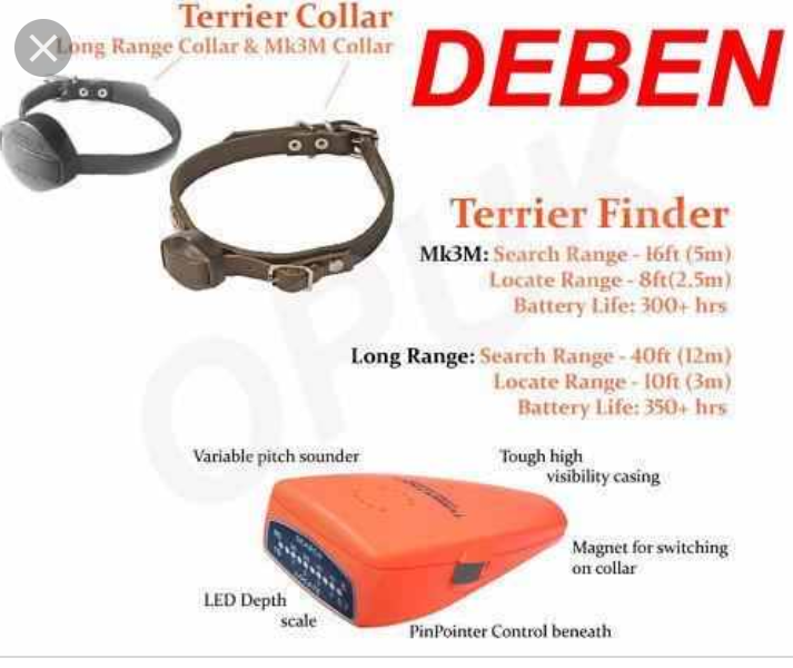 Deben mk3 terrier finder +2 collars