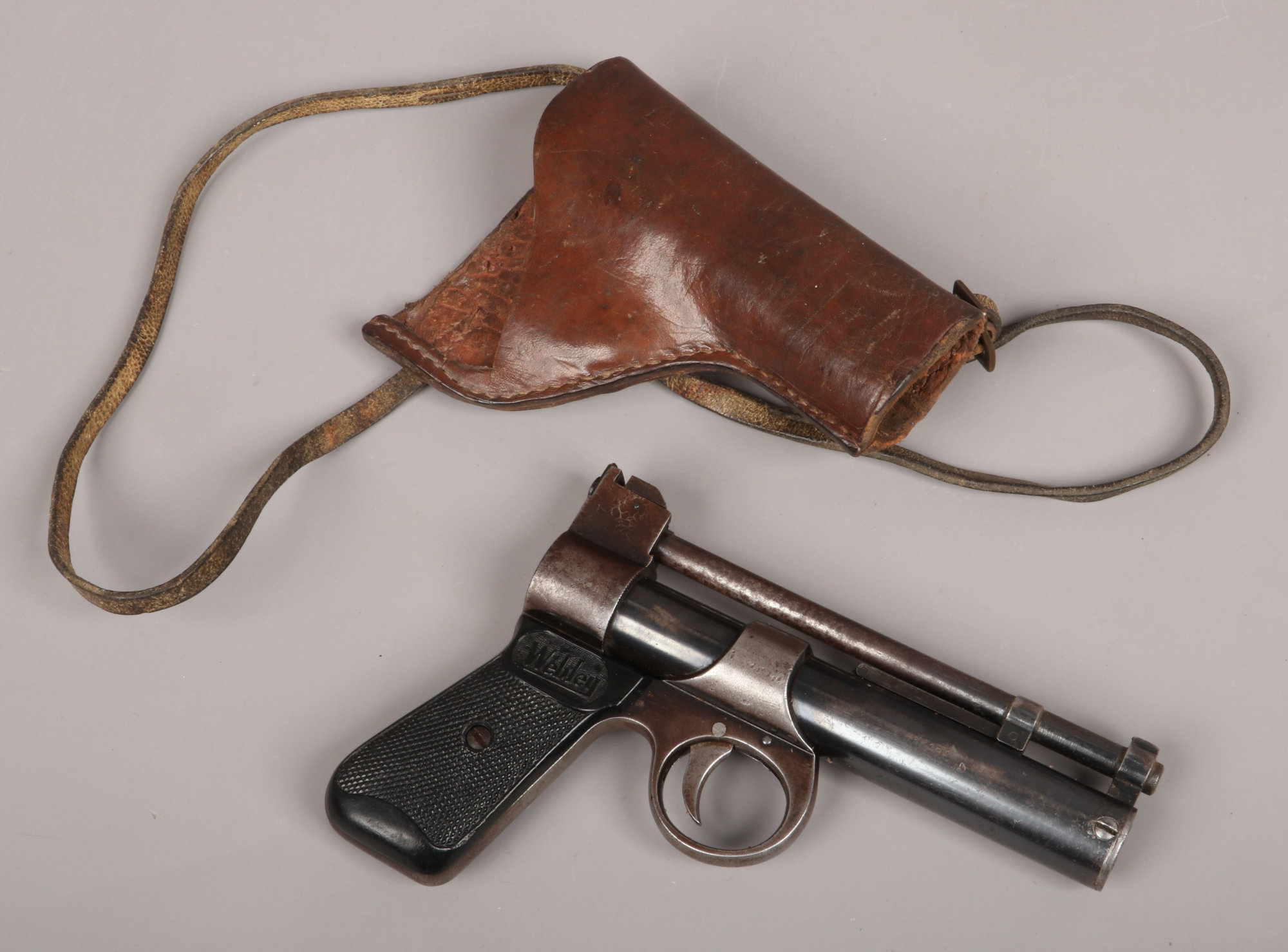 WEBLEY JUNIOR WITH LEATHER HOLSTER