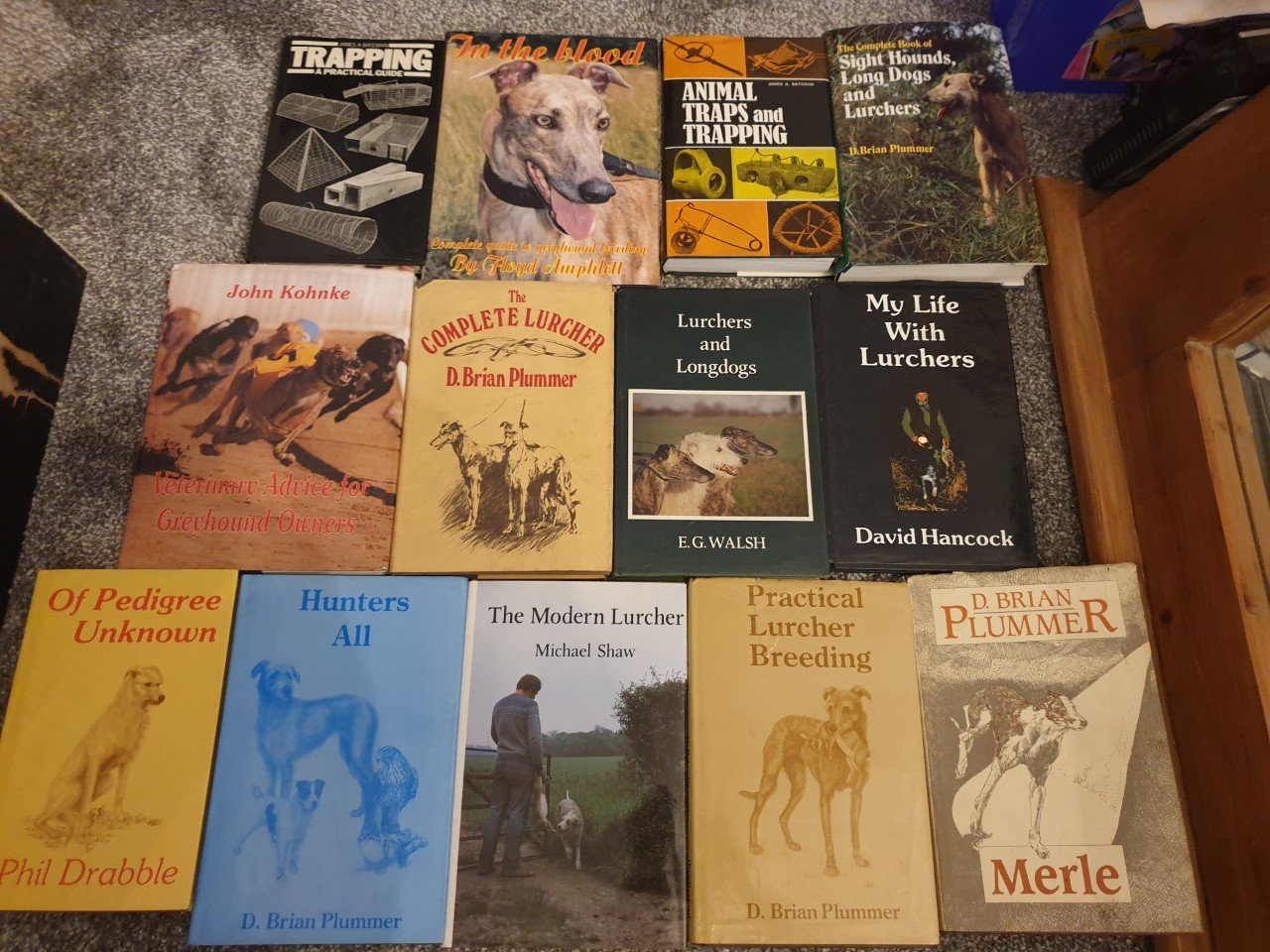 Varies Lurcher/running dog books Plummer,Hancock etc