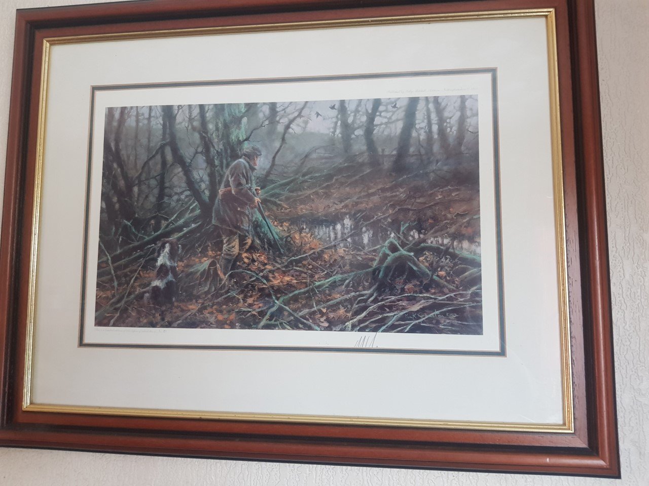 Mick Cawston signed/numbered print,"Pigeon Shooting"