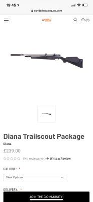 C02 rifle diana trail scout .22