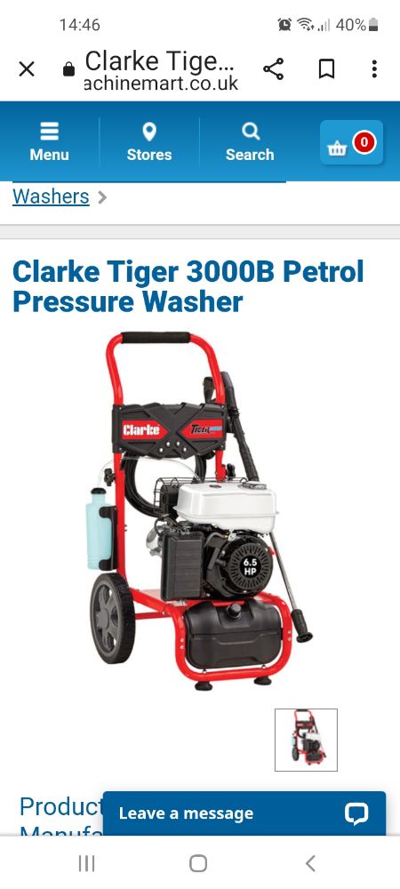 Petrol jet washer