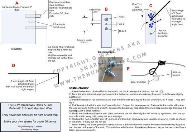 Glenn Waters Breakway Snare Design - Click To Enlarge