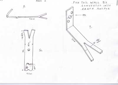 Fish Tail Wall Tie Earth Anchor