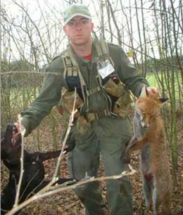 Author with dispatched fox.